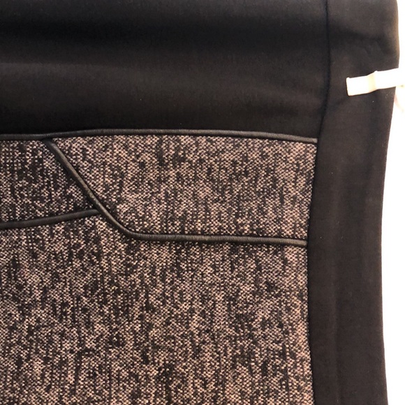 DS Labs pencil skirt, black, grey, black leather trim. - Picture 2 of 5
